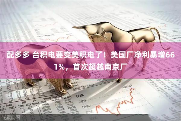 配多多 台积电要变美积电了！美国厂净利暴增661%，首次超越南京厂